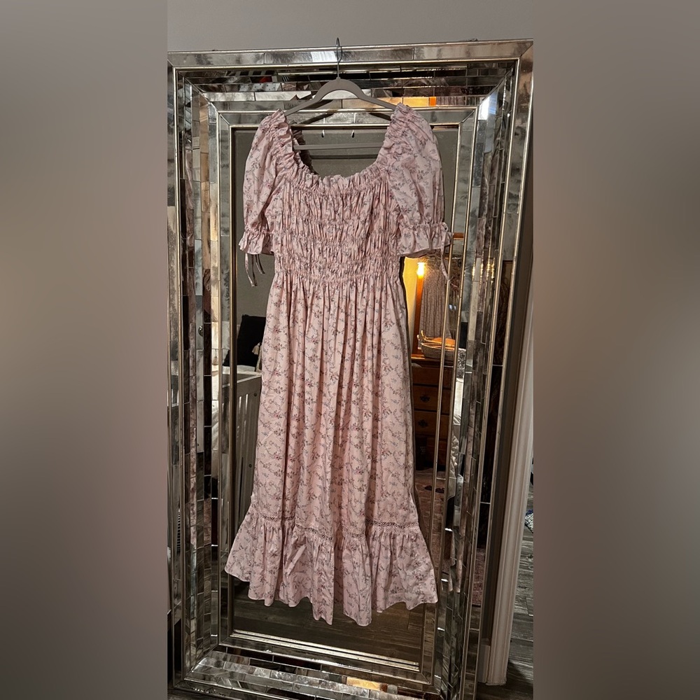 Antonio Melani Pink Ruffle Dress Size With Pockets Sz 14